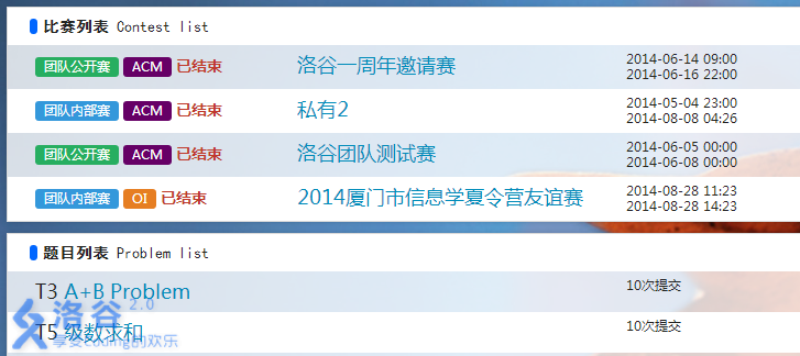 原题插图一:团队里的私有题目